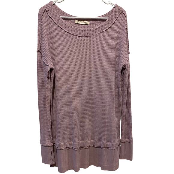 Free People We The Free North Shore Thermal Tunic Top Small Waffle Knit Shirt - Picture 3 of 11